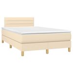 Casa si Gradina - Mobilier - Paturi si accesorii - Paturi - Pat cu arcuri, saltea si LED, crem, 120x190 cm, textil - Infinity.ro