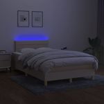 Casa si Gradina - Mobilier - Paturi si accesorii - Paturi - Pat cu arcuri, saltea si LED, crem, 120x190 cm, textil - Infinity.ro