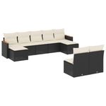 Casa si Gradina - Gradina si terasa - Mobilier exterior - Seturi mobila gradina - Set mobilier de gradina cu perne, 9 piese, negru, poliratan - Infinity.ro