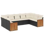 Casa si Gradina - Gradina si terasa - Mobilier exterior - Seturi mobila gradina - Set mobilier de gradina cu perne, 9 piese, negru, poliratan - Infinity.ro