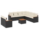 Casa si Gradina - Gradina si terasa - Mobilier exterior - Seturi mobila gradina - Set canapele de gradina cu perne, 10 piese, negru, poliratan - Infinity.ro
