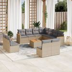 Casa si Gradina - Gradina si terasa - Mobilier exterior - Seturi mobila gradina - Set canapele de gradina cu perne, 12 piese, bej, poliratan - Infinity.ro