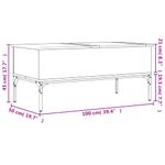 Casa si Gradina - Mobilier - Mese si birouri - Masute de cafea - Masuta cafea stejar sonoma 100x50x45 cm lemn prelucrat si metal - Infinity.ro