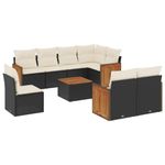 Casa si Gradina - Gradina si terasa - Mobilier exterior - Seturi mobila gradina - Set mobilier de gradina cu perne, 9 piese, negru, poliratan - Infinity.ro