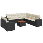 Casa si Gradina - Gradina si terasa - Mobilier exterior - Seturi mobila gradina - Set canapele de gradina cu perne, 10 piese, negru, poliratan - Infinity.ro