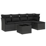 Casa si Gradina - Gradina si terasa - Mobilier exterior - Seturi mobila gradina - Set mobilier de gradina cu perne, 6 piese, negru, poliratan - Infinity.ro