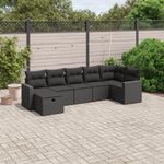 Casa si Gradina - Gradina si terasa - Mobilier exterior - Seturi mobila gradina - Set canapele de gradina cu perne, 7 piese, negru, poliratan - Infinity.ro