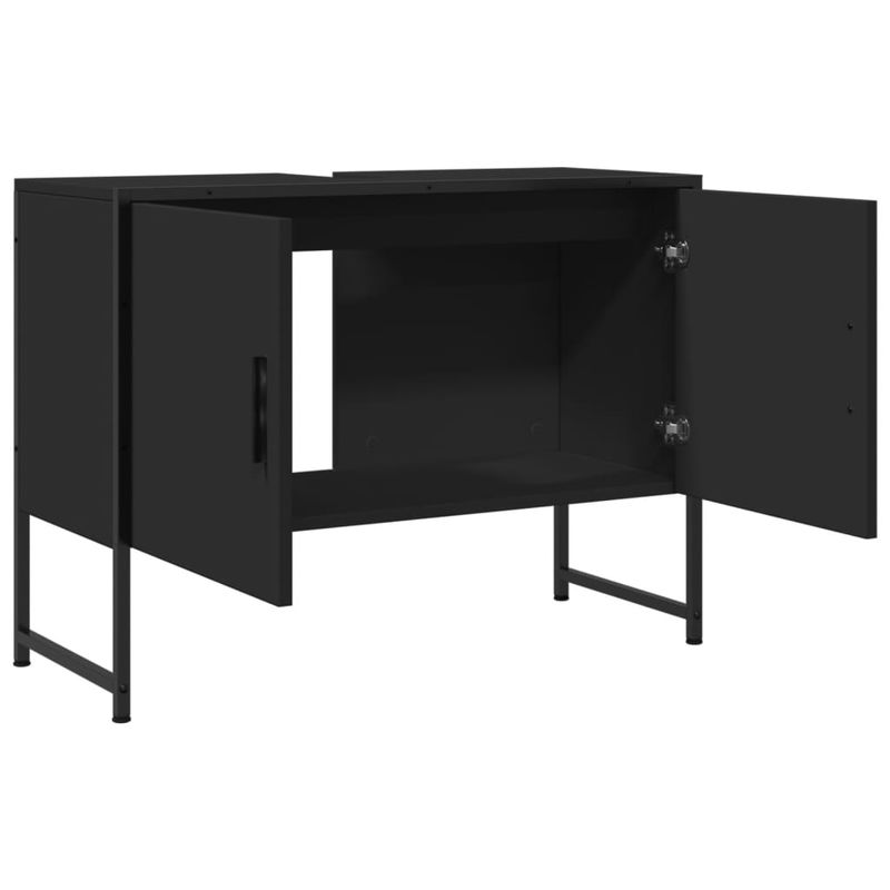 Casa si Gradina - Mobilier - Mobilier baie - Corpuri baie - Dulap chiuveta de baie, negru, 80x33x60 cm, lemn compozit - Infinity.ro