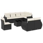 Casa si Gradina - Gradina si terasa - Mobilier exterior - Seturi mobila gradina - Set mobilier de gradina cu perne, 9 piese, negru, poliratan - Infinity.ro