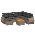 Casa si Gradina - Gradina si terasa - Mobilier exterior - Seturi mobila gradina - Set canapele de gradina cu perne, 8 piese, gri, poliratan - Infinity.ro