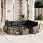 Casa si Gradina - Gradina si terasa - Mobilier exterior - Seturi mobila gradina - Set canapele de gradina cu perne, 8 piese, gri, poliratan - Infinity.ro