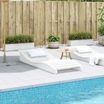 Casa si Gradina - Gradina si terasa - Mobilier exterior - Scaune si sezlonguri gradina - Sezlong, alb, 205x80x31,5 cm, lemn masiv de pin - Infinity.ro