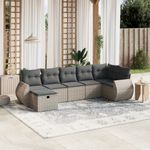 Casa si Gradina - Gradina si terasa - Mobilier exterior - Seturi mobila gradina - Set canapele de gradina, 7 piese, cu perne, gri, poliratan - Infinity.ro