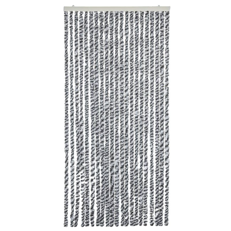 Casa si Gradina - Textile si covoare - Rulouri si jaluzele - Perdele pentru insecte, gri și alb-negru, 90x220 cm, chenille - Infinity.ro
