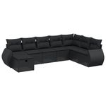 Casa si Gradina - Gradina si terasa - Mobilier exterior - Seturi mobila gradina - Set mobilier de gradina cu perne, 8 piese, negru, poliratan - Infinity.ro