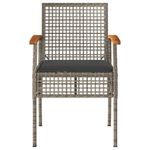 Casa si Gradina - Gradina si terasa - Mobilier exterior - Scaune si sezlonguri gradina - Scaune de gradina cu perne, 2 buc., gri, poliratan/lemn acacia - Infinity.ro