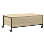 Casa si Gradina - Mobilier - Mese si birouri - Masute de cafea - Masuta cafea cu roti stejar sonoma 91x55x34 cm lemn prelucrat - Infinity.ro