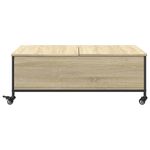 Casa si Gradina - Mobilier - Mese si birouri - Masute de cafea - Masuta cafea cu roti stejar sonoma 91x55x34 cm lemn prelucrat - Infinity.ro