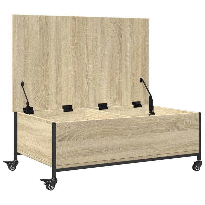 Casa si Gradina - Mobilier - Mese si birouri - Masute de cafea - Masuta cafea cu roti stejar sonoma 91x55x34 cm lemn prelucrat - Infinity.ro