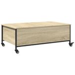 Casa si Gradina - Mobilier - Mese si birouri - Masute de cafea - Masuta cafea cu roti stejar sonoma 91x55x34 cm lemn prelucrat - Infinity.ro