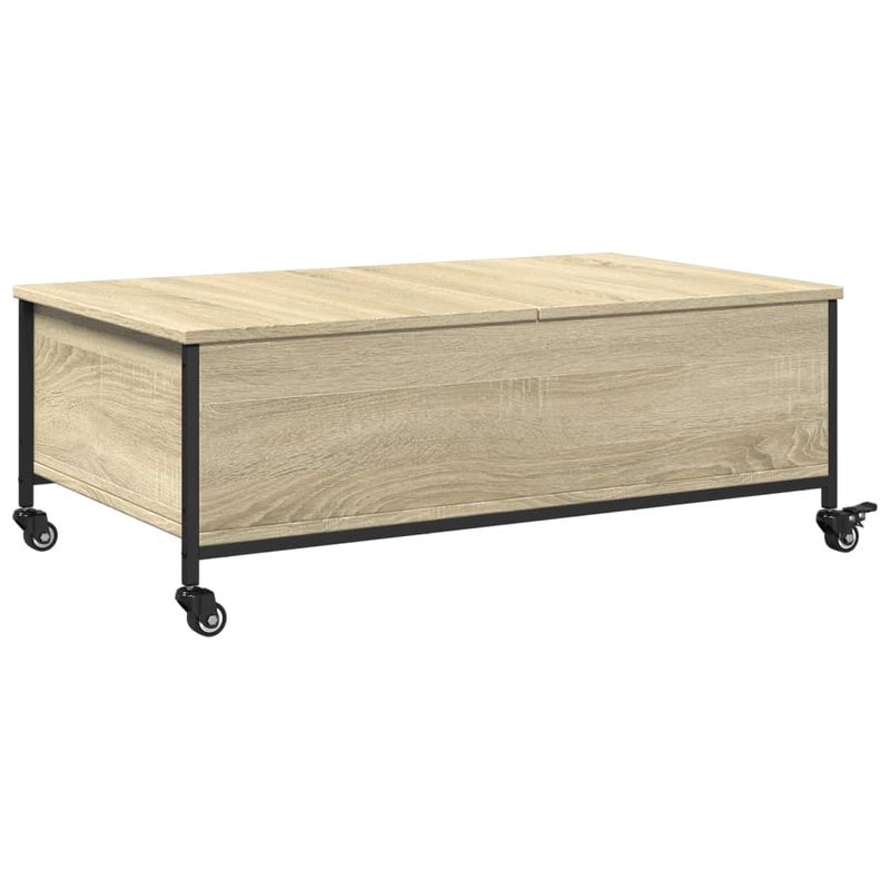 Casa si Gradina - Mobilier - Mese si birouri - Masute de cafea - Masuta cafea cu roti stejar sonoma 91x55x34 cm lemn prelucrat - Infinity.ro