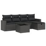 Casa si Gradina - Gradina si terasa - Mobilier exterior - Seturi mobila gradina - Set mobilier de gradina cu perne, 6 piese, negru, poliratan - Infinity.ro