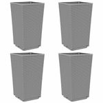 Casa si Gradina - Gradinarit si plante - Plante si ghivece - Ghivece si suporturi - Jardiniere de gradina, 4 buc., gri deschis, 32,5x32,5x57 cm, PP - Infinity.ro