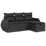 Casa si Gradina - Gradina si terasa - Mobilier exterior - Seturi mobila gradina - Set mobilier de gradina cu perne, 4 piese, negru, poliratan - Infinity.ro