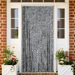 Casa si Gradina - Textile si covoare - Perdele si draperii - Perdele - Perdele pentru insecte, gri si alb-negru, 100x220 cm, chenille - Infinity.ro