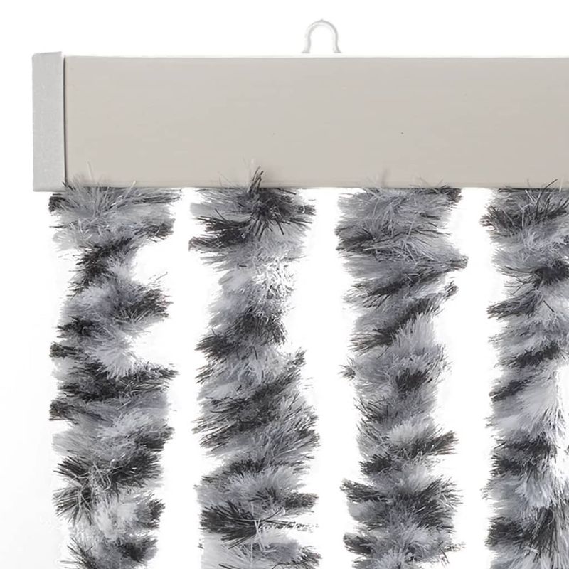 Casa si Gradina - Textile si covoare - Perdele si draperii - Perdele - Perdele pentru insecte, gri si alb-negru, 100x220 cm, chenille - Infinity.ro