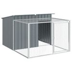 Petshop - Accesorii petshop - Culcusuri si custi - Custi interior si exterior - Cusca de caini cu tarc, antracit 153x194x110 cm otel galvanizat - Infinity.ro