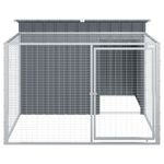 Petshop - Accesorii petshop - Culcusuri si custi - Custi interior si exterior - Cusca de caini cu tarc, antracit 153x194x110 cm otel galvanizat - Infinity.ro