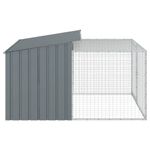 Petshop - Accesorii petshop - Culcusuri si custi - Custi interior si exterior - Cusca de caini cu tarc, antracit 153x194x110 cm otel galvanizat - Infinity.ro