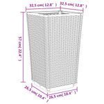 Casa si Gradina - Gradinarit si plante - Plante si ghivece - Ghivece si suporturi - Jardiniere de gradina, 2 buc., gri, 32,5x32,5x57 cm, PP - Infinity.ro