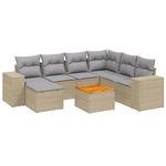 Casa si Gradina - Gradina si terasa - Mobilier exterior - Seturi mobila gradina - Set canapele de gradina, 8 piese, cu perne, bej, poliratan - Infinity.ro