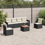 Casa si Gradina - Gradina si terasa - Mobilier exterior - Seturi mobila gradina - Set canapele de gradina cu perne, 7 piese, negru, poliratan - Infinity.ro