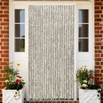Casa si Gradina - Textile si covoare - Perdele si draperii - Perdele - Perdea pentru insecte gri deschis si gri inchis90x200cm chenille - Infinity.ro