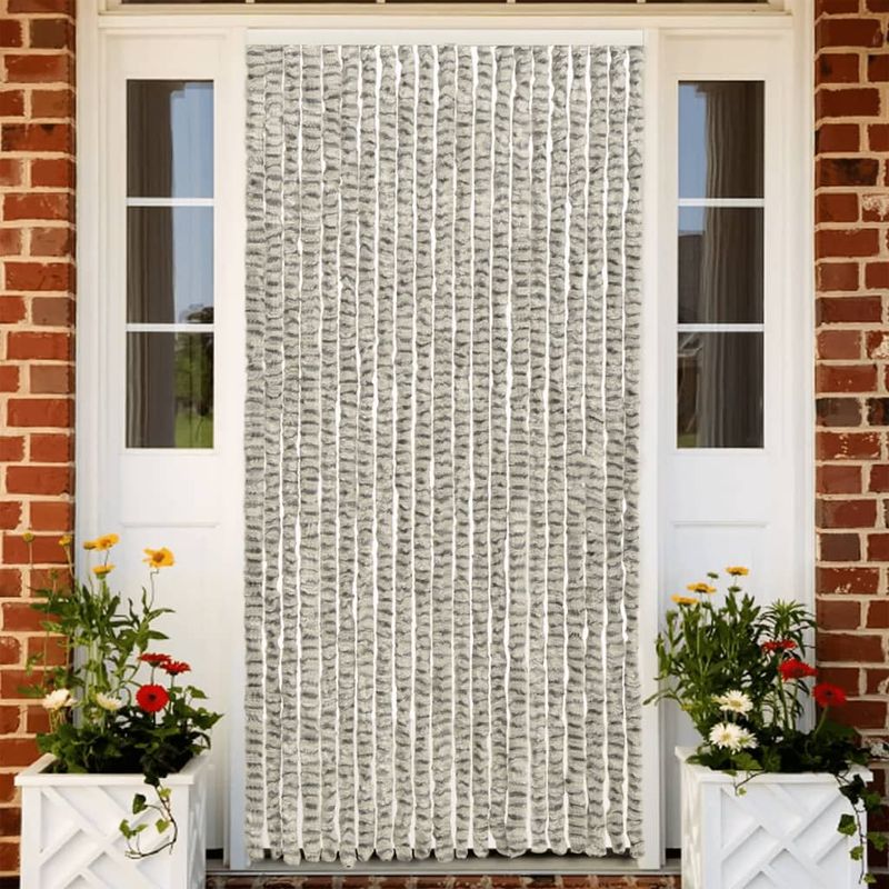 Casa si Gradina - Textile si covoare - Perdele si draperii - Perdele - Perdea pentru insecte gri deschis si gri inchis90x200cm chenille - Infinity.ro