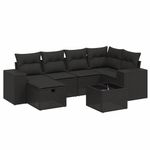 Casa si Gradina - Gradina si terasa - Mobilier exterior - Seturi mobila gradina - Set canapele de gradina cu perne, 7 piese, negru, poliratan - Infinity.ro
