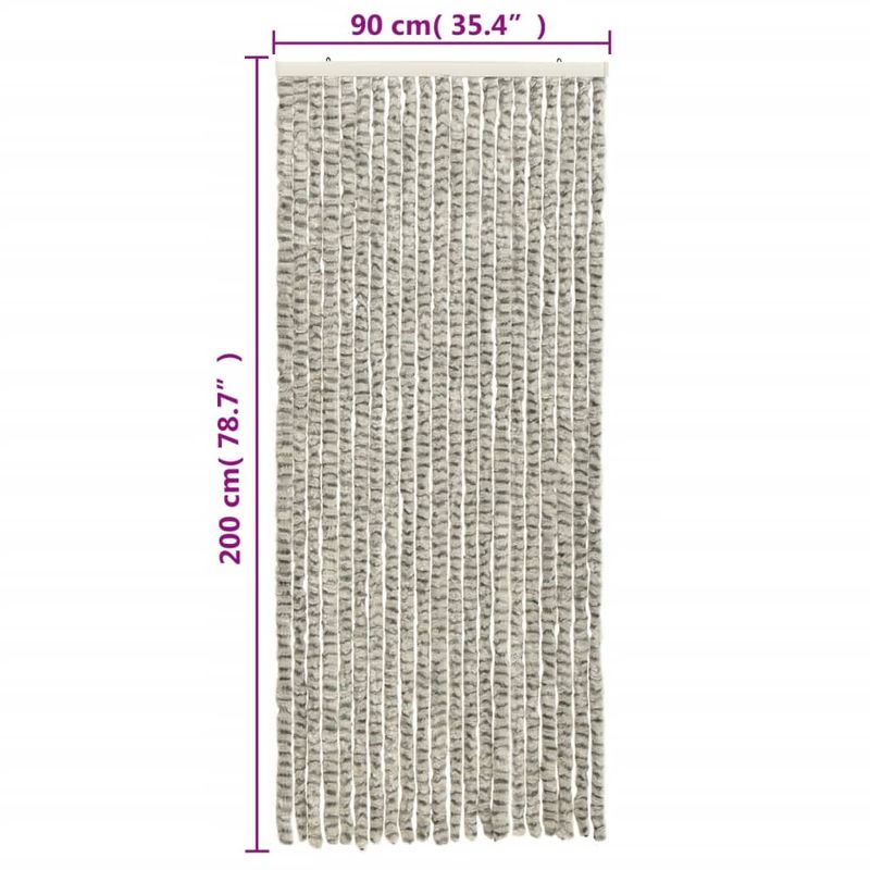 Casa si Gradina - Textile si covoare - Perdele si draperii - Perdele - Perdea pentru insecte gri deschis si gri inchis90x200cm chenille - Infinity.ro