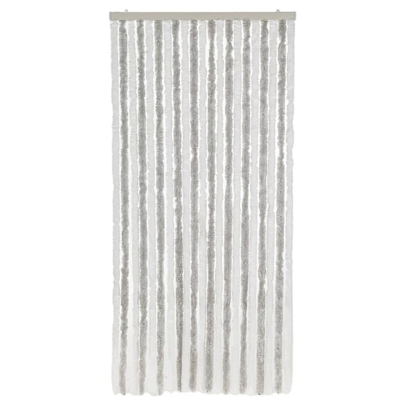 Casa si Gradina - Textile si covoare - Perdele si draperii - Perdele - Perdea pentru insecte, gri deschis si alb, 100x220 cm, chenille - Infinity.ro