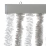 Casa si Gradina - Textile si covoare - Perdele si draperii - Perdele - Perdea pentru insecte, gri deschis si alb, 100x220 cm, chenille - Infinity.ro