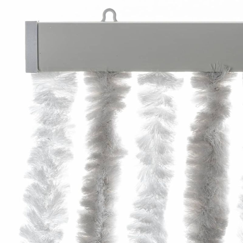Casa si Gradina - Textile si covoare - Perdele si draperii - Perdele - Perdea pentru insecte, gri deschis si alb, 100x220 cm, chenille - Infinity.ro