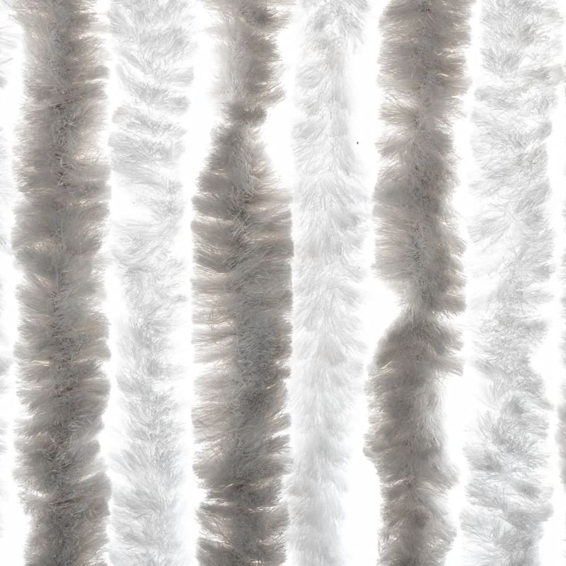 Casa si Gradina - Textile si covoare - Perdele si draperii - Perdele - Perdea pentru insecte, gri deschis si alb, 100x220 cm, chenille - Infinity.ro