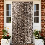 Casa si Gradina - Textile si covoare - Perdele si draperii - Perdele - Perdea pentru insecte, maro si alb, 100x230 cm, chenille - Infinity.ro