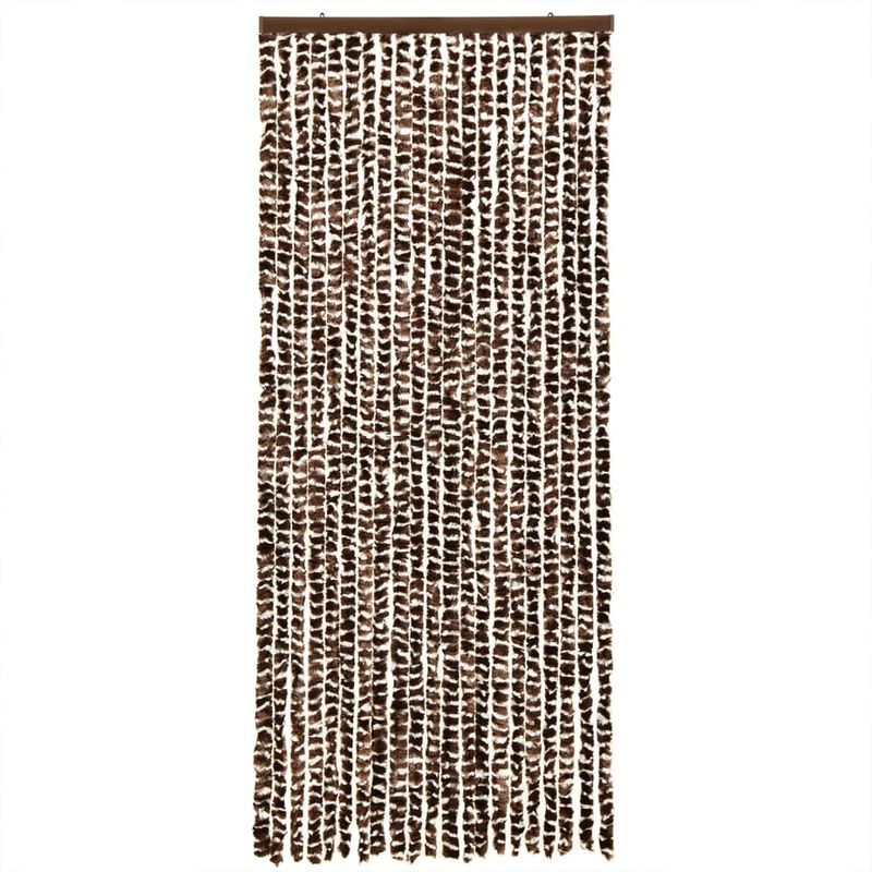 Casa si Gradina - Textile si covoare - Perdele si draperii - Perdele - Perdea pentru insecte, maro si alb, 100x230 cm, chenille - Infinity.ro