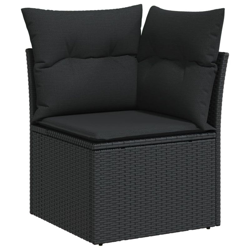 Casa si Gradina - Gradina si terasa - Mobilier exterior - Seturi mobila gradina - Set canapele de gradina, 12 piese, cu perne, negru, poliratan - Infinity.ro
