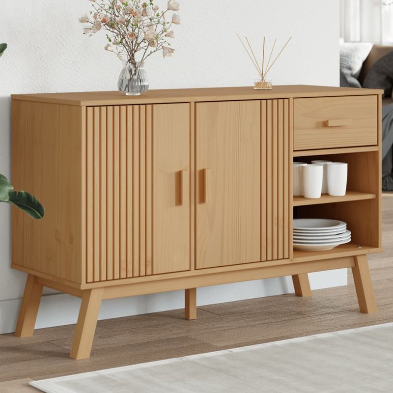 Casa si Gradina - Mobilier - Comode si corpuri - Comode - Dulap "OLDEN", maro, 114x43x73,5 cm, lemn masiv pin - Infinity.ro