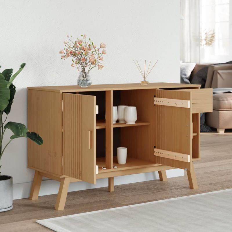 Casa si Gradina - Mobilier - Comode si corpuri - Comode - Dulap "OLDEN", maro, 114x43x73,5 cm, lemn masiv pin - Infinity.ro