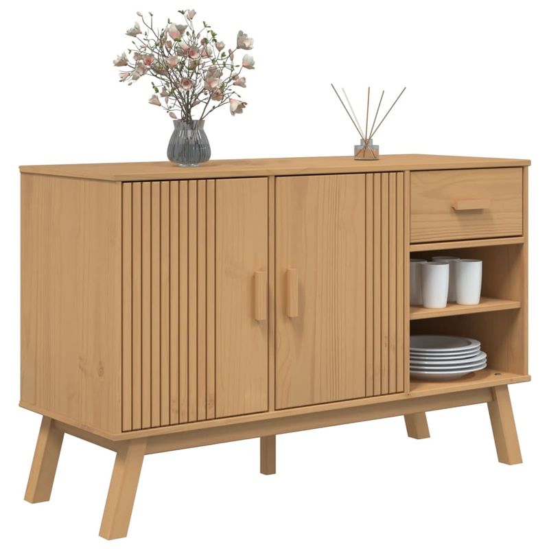 Casa si Gradina - Mobilier - Comode si corpuri - Comode - Dulap "OLDEN", maro, 114x43x73,5 cm, lemn masiv pin - Infinity.ro